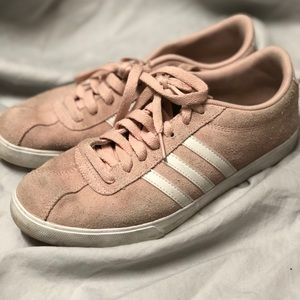 Adidas size 8 light pink suede sneakers